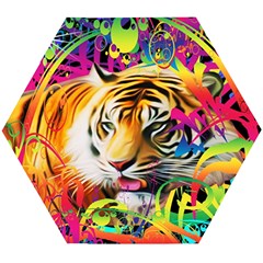 Tiger In The Jungle Wooden Puzzle Hexagon by icarusismartdesigns