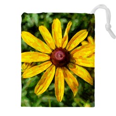 Sunflower Painting Drawstring Pouch (5xl) by ExtraGoodSauce