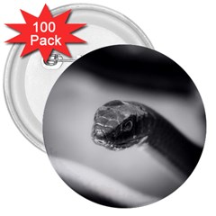 Black And White Snake 3  Buttons (100 Pack)  by ExtraGoodSauce