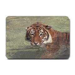 Swimming Tiger Small Doormat  by ExtraGoodSauce