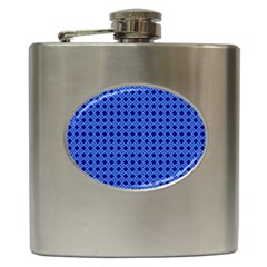 Basket Weave Basket Pattern Blue Hip Flask (6 Oz)