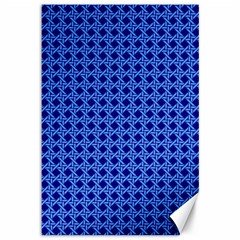 Basket Weave Basket Pattern Blue Canvas 12  X 18 