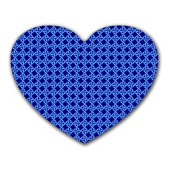 Basket Weave Basket Pattern Blue Heart Mousepads by Dutashop