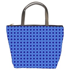 Basket Weave Basket Pattern Blue Bucket Bag