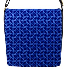 Basket Weave Basket Pattern Blue Flap Closure Messenger Bag (s) by Dutashop