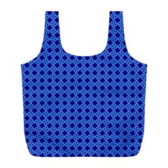 Basket Weave Basket Pattern Blue Full Print Recycle Bag (l)