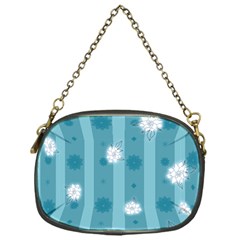 Gardenia Flowers White Blue Chain Purse (one Side) by Dutashop