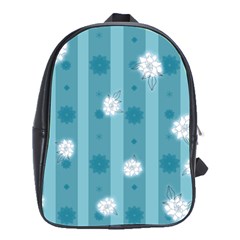 Gardenia Flowers White Blue School Bag (large)