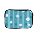 Gardenia Flowers White Blue Apple iPad Mini Zipper Cases Front