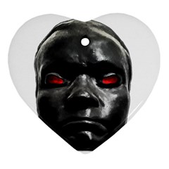 Creepy Black Man Mask Print Ornament (heart) by dflcprintsclothing