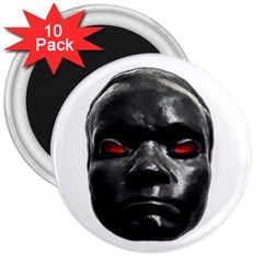 Creepy Black Man Mask Print 3  Magnets (10 Pack)  by dflcprintsclothing