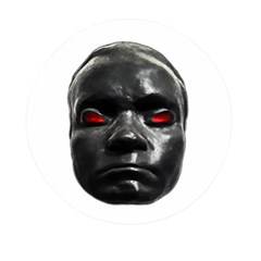 Creepy Black Man Mask Print Mini Round Pill Box by dflcprintsclothing