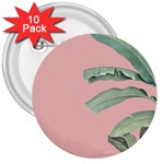 Banana leaf on pink 3  Buttons (10 pack)  Front