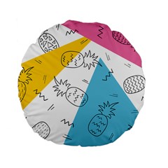 Pineapples Pop Art Standard 15  Premium Flano Round Cushions by goljakoff