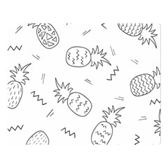 Pineapples Doodles Double Sided Flano Blanket (large)  by goljakoff