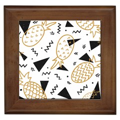 Golden Pineapples Framed Tile by goljakoff