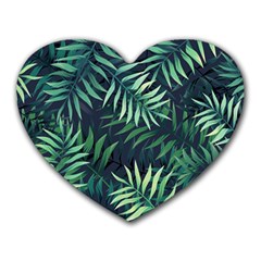 Green Leaves Heart Mousepads by goljakoff