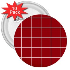 Red Buffalo Plaid 3  Buttons (10 Pack) 