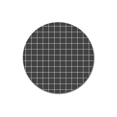 Gray Plaid Magnet 3  (round) by goljakoff