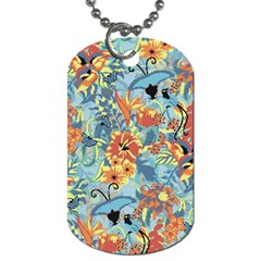 Flowers and butterfly Dog Tag (Two Sides)