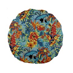 Flowers and butterfly Standard 15  Premium Round Cushions