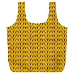 Yellow Knitted Pattern Full Print Recycle Bag (xxxl) by goljakoff