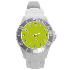 Acid Green Round Plastic Sport Watch (l) by FabChoice