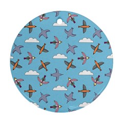 Birds In The Sky Round Ornament (two Sides) by SychEva