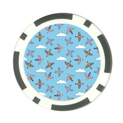 Birds In The Sky Poker Chip Card Guard by SychEva