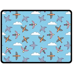 Birds In The Sky Fleece Blanket (large)  by SychEva