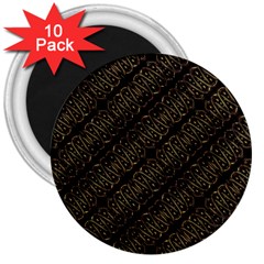 Interlace Stripes Golden Pattern 3  Magnets (10 Pack)  by dflcprintsclothing