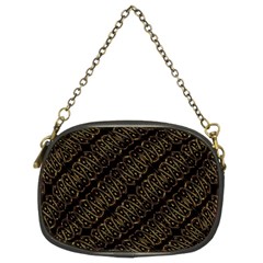 Interlace Stripes Golden Pattern Chain Purse (two Sides) by dflcprintsclothing