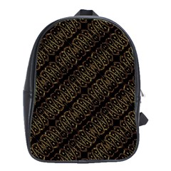 Interlace Stripes Golden Pattern School Bag (Large)