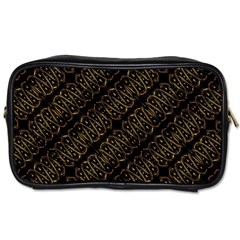 Interlace Stripes Golden Pattern Toiletries Bag (One Side)