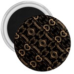 Modern Intricate Print Pattern 3  Magnets Front