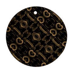 Modern Intricate Print Pattern Round Ornament (two Sides) by dflcprintsclothing