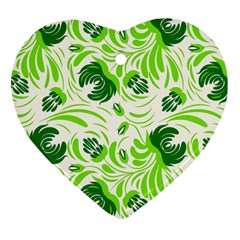 Green Leaves Ornament (heart) by Eskimos