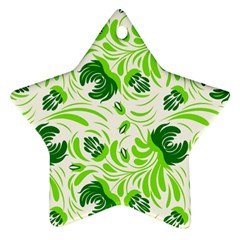 Green Leaves Star Ornament (two Sides) by Eskimos