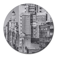 Aerial View Montevideo Uruguay Round Mousepads by dflcprintsclothing