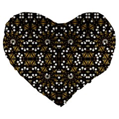 Modern Geometric Ornate Pattern Large 19  Premium Heart Shape Cushions by dflcprintsclothing