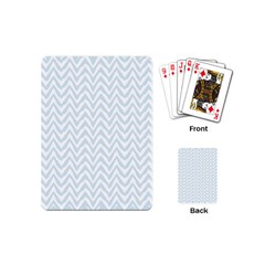 Chevrons Bleu Clair/blanc Playing Cards Single Design (mini) by kcreatif