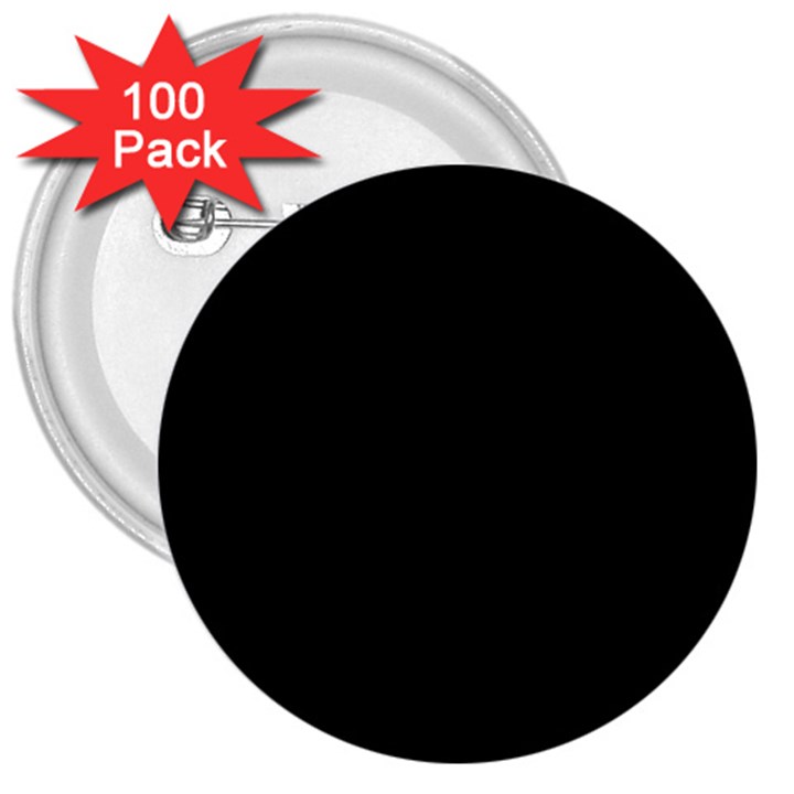 Color Black 3  Buttons (100 pack) 