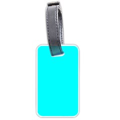 Color Aqua / Cyan Luggage Tag (one Side) by Kultjers