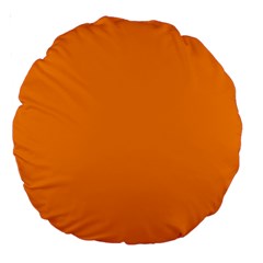 Color Dark Orange Large 18  Premium Round Cushions