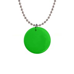 Color Lime Green 1  Button Necklace by Kultjers