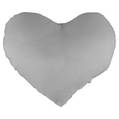 Color Light Grey Large 19  Premium Heart Shape Cushions by Kultjers