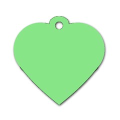 Color Light Green Dog Tag Heart (one Side) by Kultjers