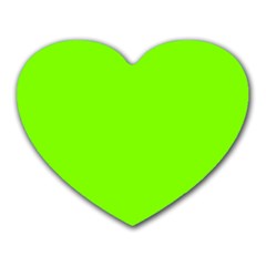 Color Chartreuse Heart Mousepads by Kultjers