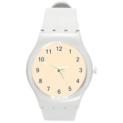 Color Blanched Almond Round Plastic Sport Watch (m)