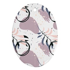 Tropical Floral Pattern Ornament (oval) by designsbymallika